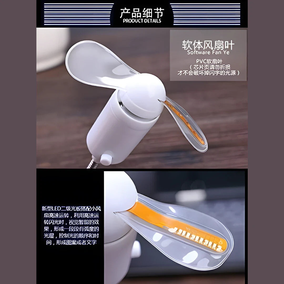 USB LED Fan with Programmable CD Customized Message