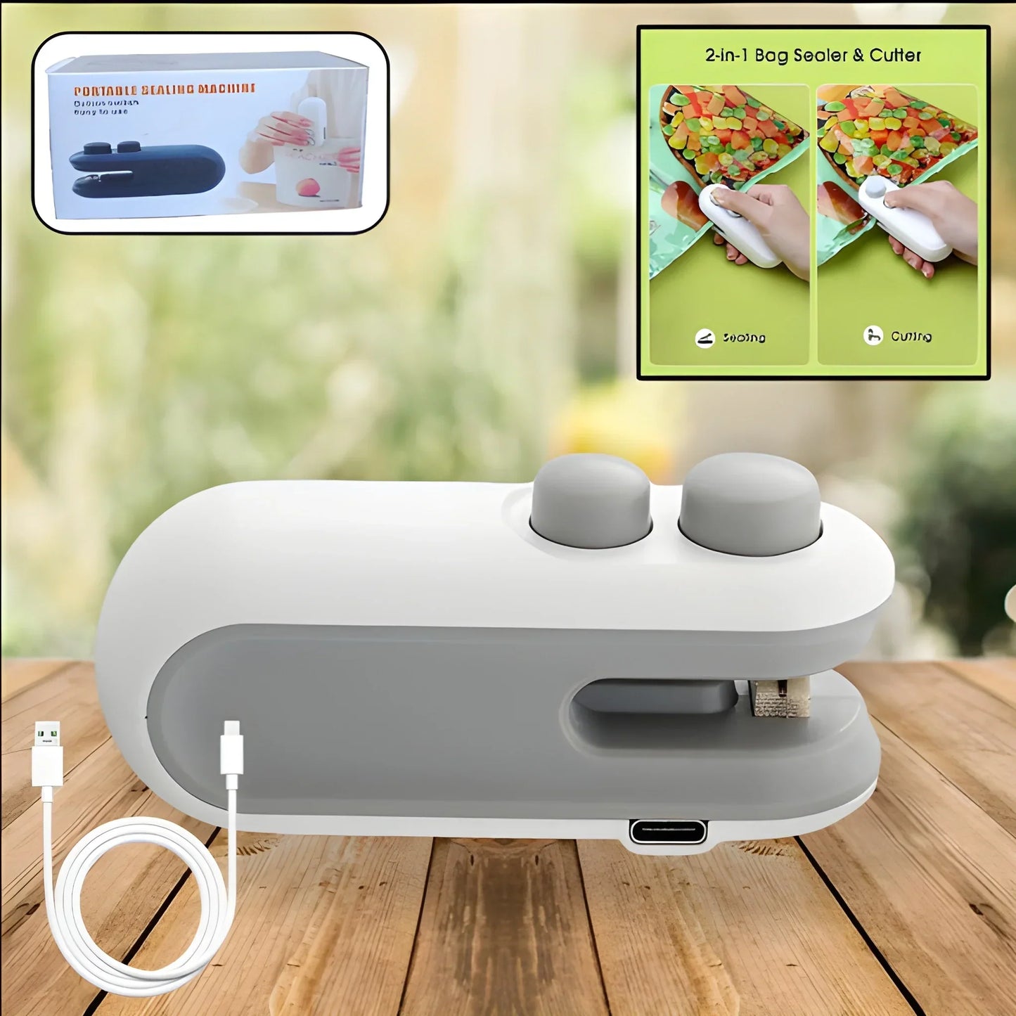 Bag Sealer Heat Seal with Cutter for Chips