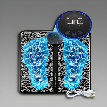 Rechargeable Foot Massager & EMS Mat – Black