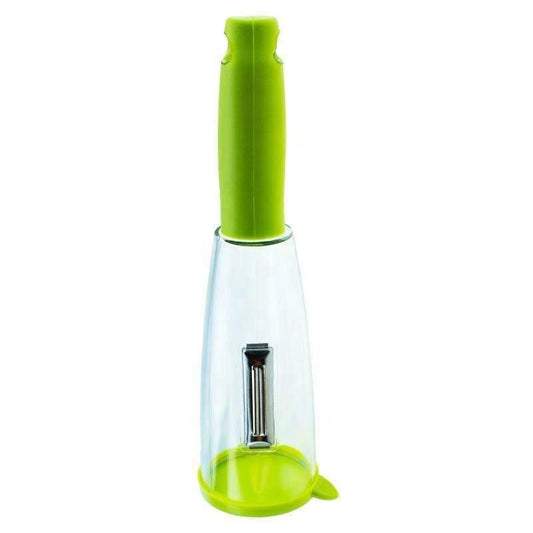 Vegetable and Fruit Peeler with Container – Stainless Steel Blade