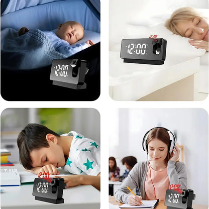 Projector Bluetooth Clock Wall Projector Digital Clock – Auto-Setting Time, Ceiling Projection ...