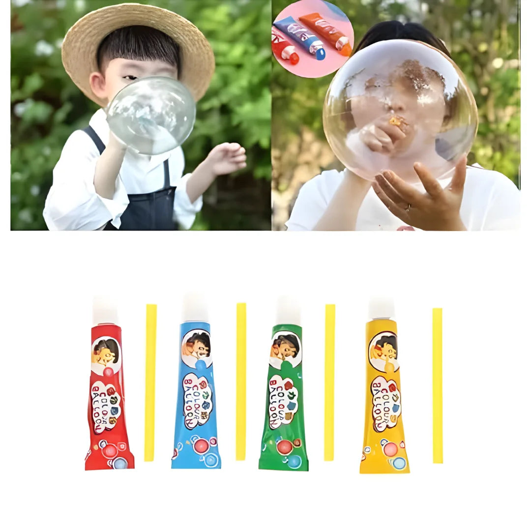 Blow Bubble Balloons Toys (Pack of 3 Tube)