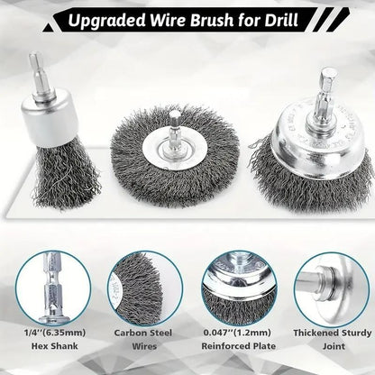 Wheel Brush 3’’ Drill To Metal Connector