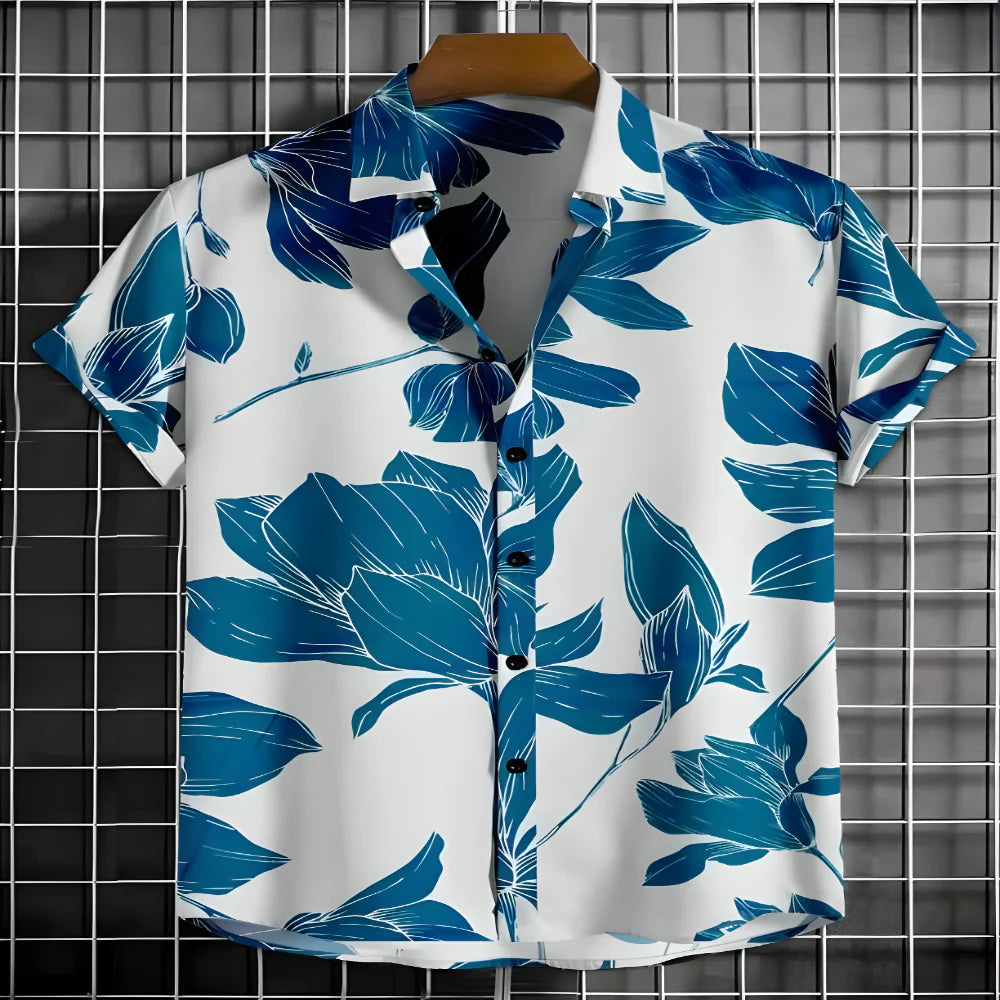White & Blue Casual Shirt clothing