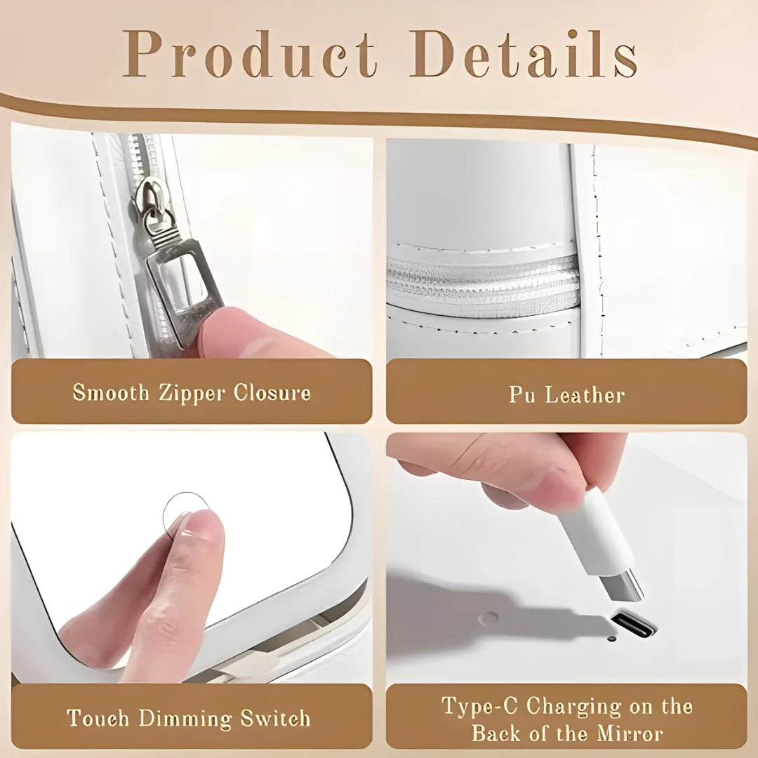 White Jewelry Box with LED Mirror