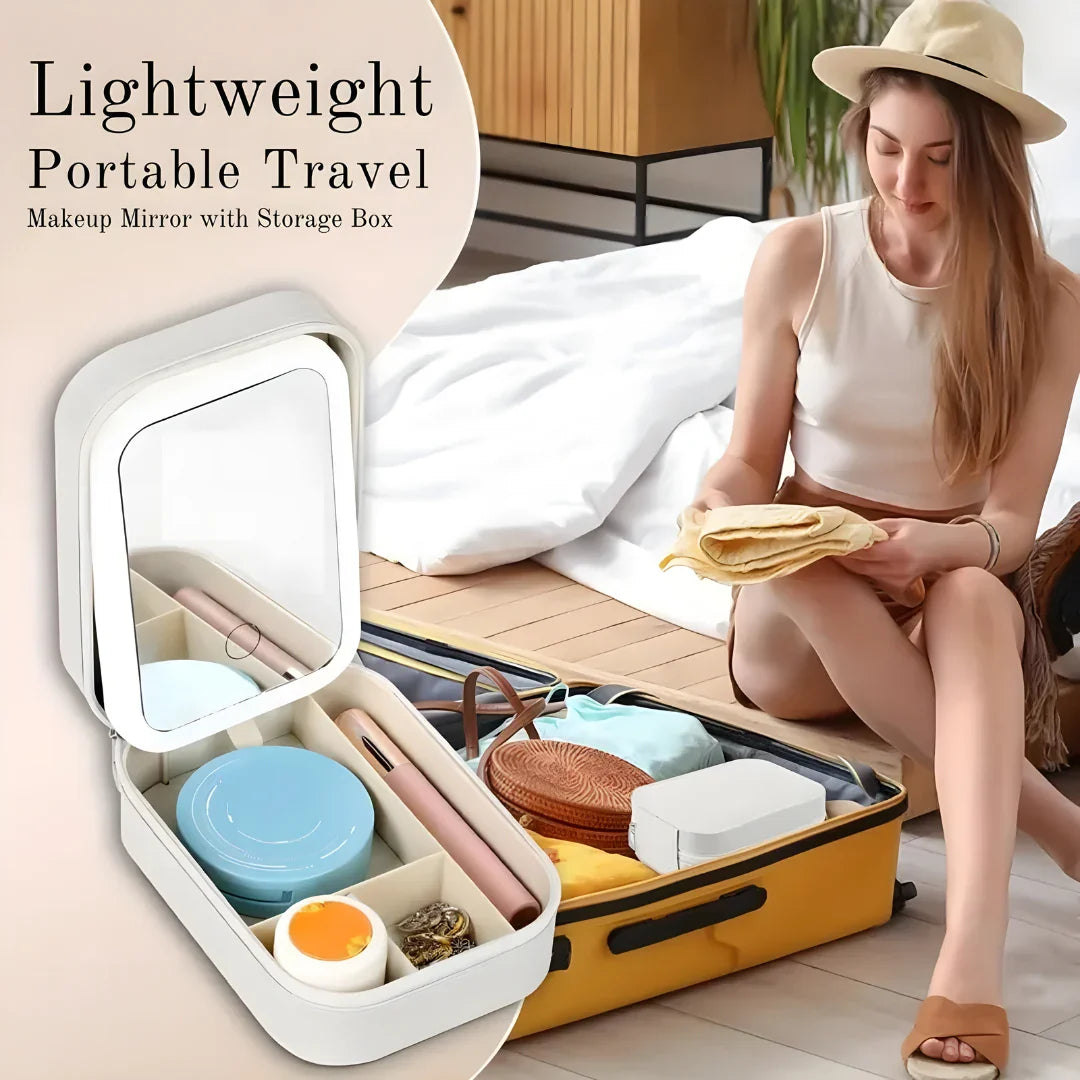 White Jewelry Box with LED Mirror