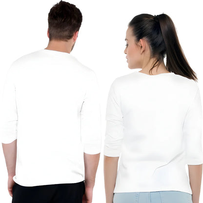 White Printed Couple Tees clothing