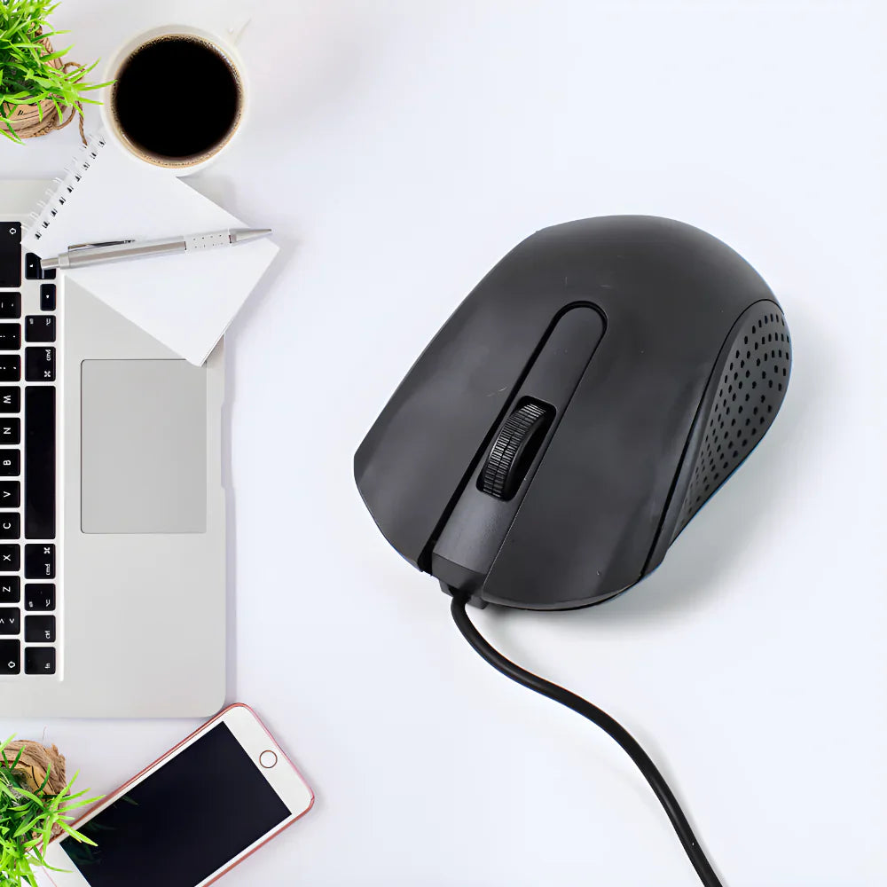 Computer Mouse Impa USB Wired Optical Mouse for Laptop and Desktop with Comfortable Grip ...