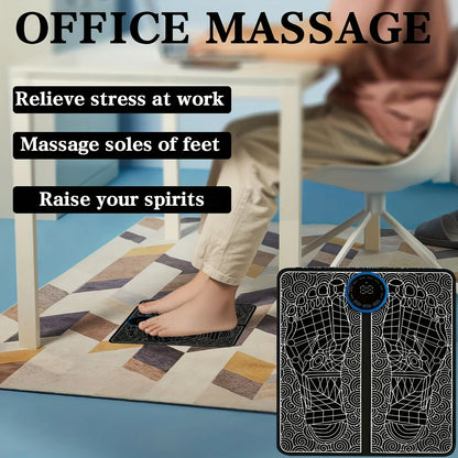 Wireless Electric Foot Massager Mat – Foldable & Portable with 8 Modes