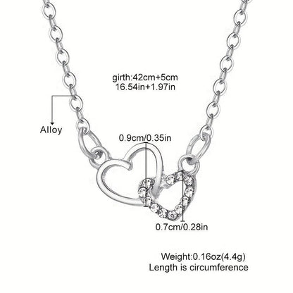 Women’s Dual Heart Pendant with Chain Micro Plating
