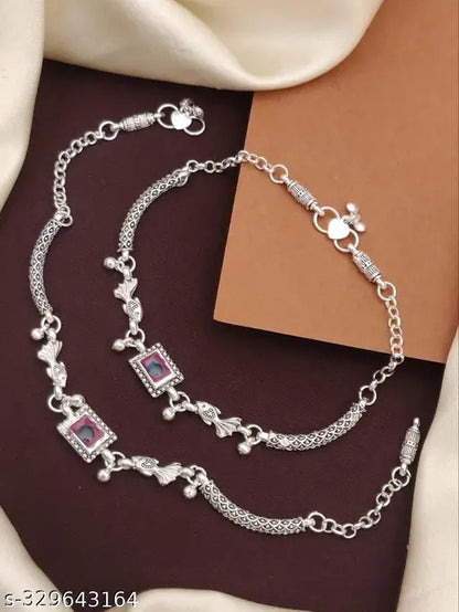 Women’s Silver Plated Anklets jewelry