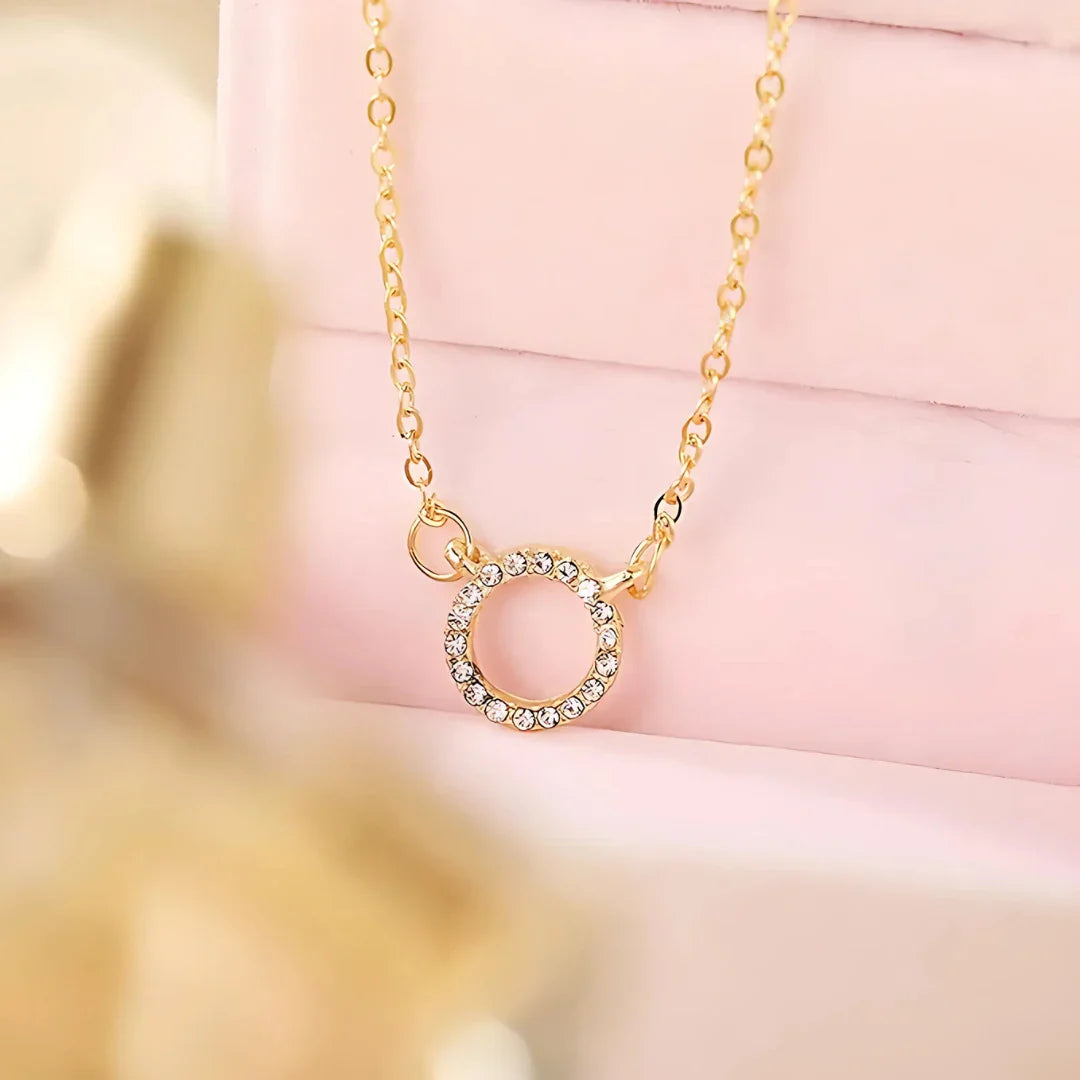 Women’s Stone Pendant with Chain Micro Plating