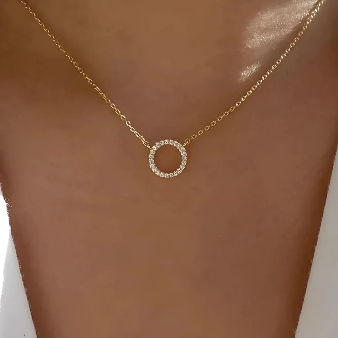 Women’s Stone Pendant with Chain Micro Plating