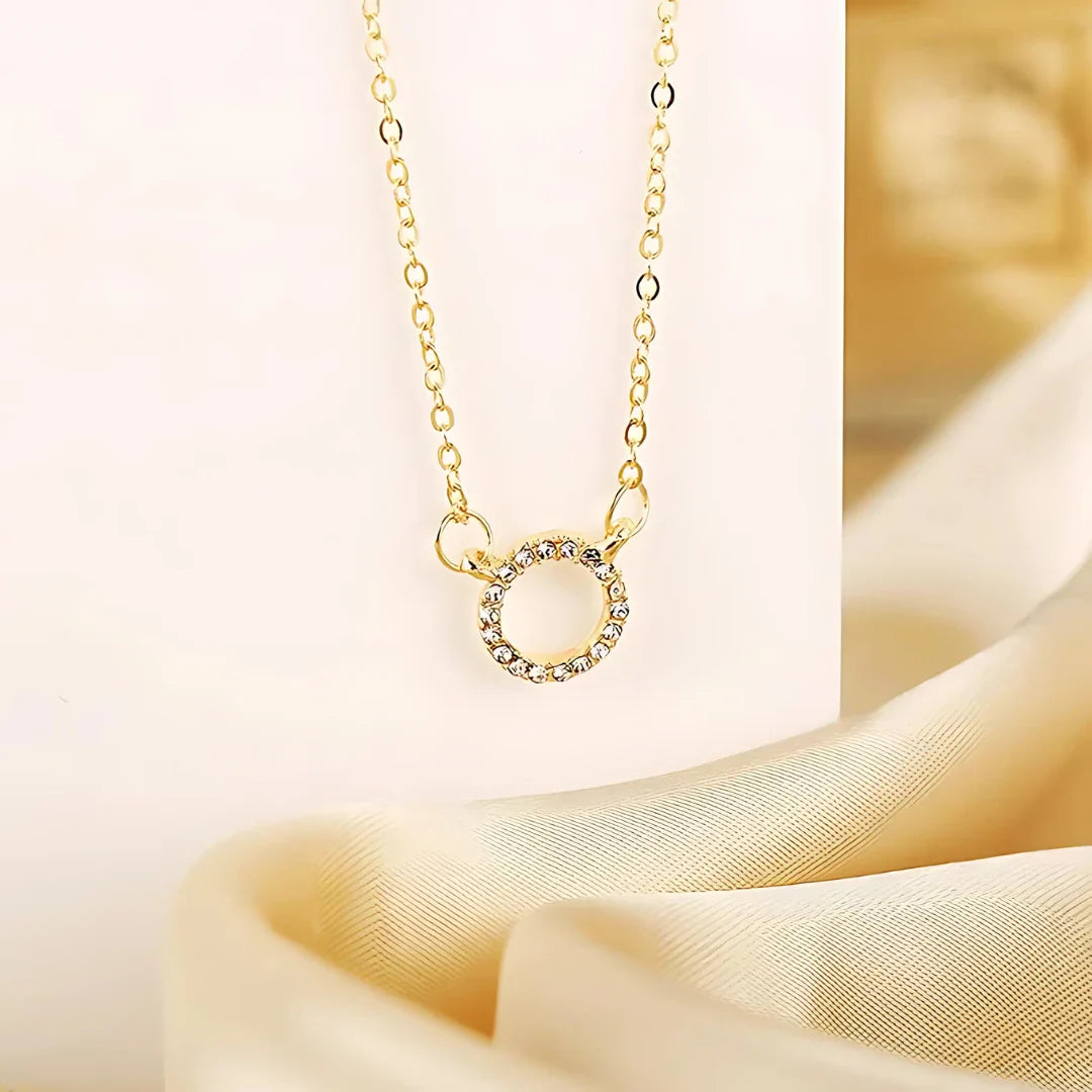 Women’s Stone Pendant with Chain Micro Plating