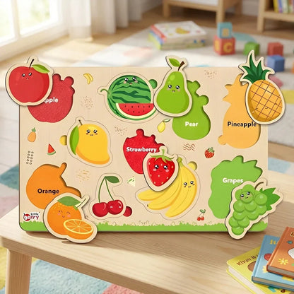Best wooden fruits puzzle learning educational board - toys & games | 2026 | fast shipping