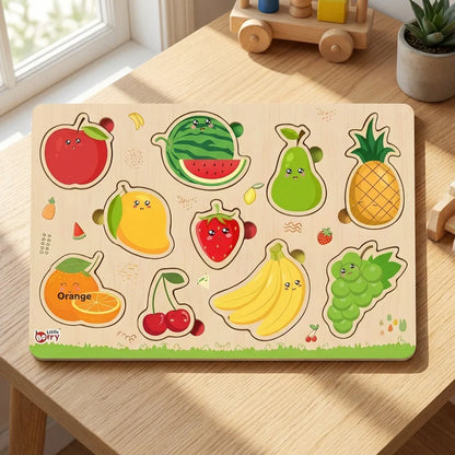 Best wooden fruits puzzle learning educational board - toys & games | 2026 | fast shipping