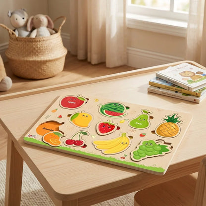 Best wooden fruits puzzle learning educational board - toys & games | 2026 | fast shipping