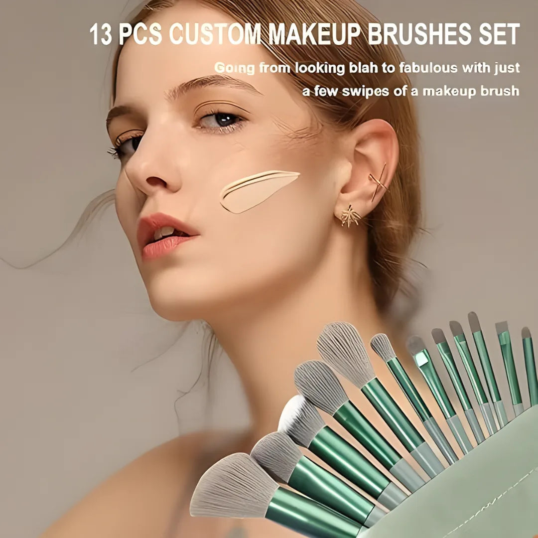 13 Pcs Makeup Brush with Pouch Set