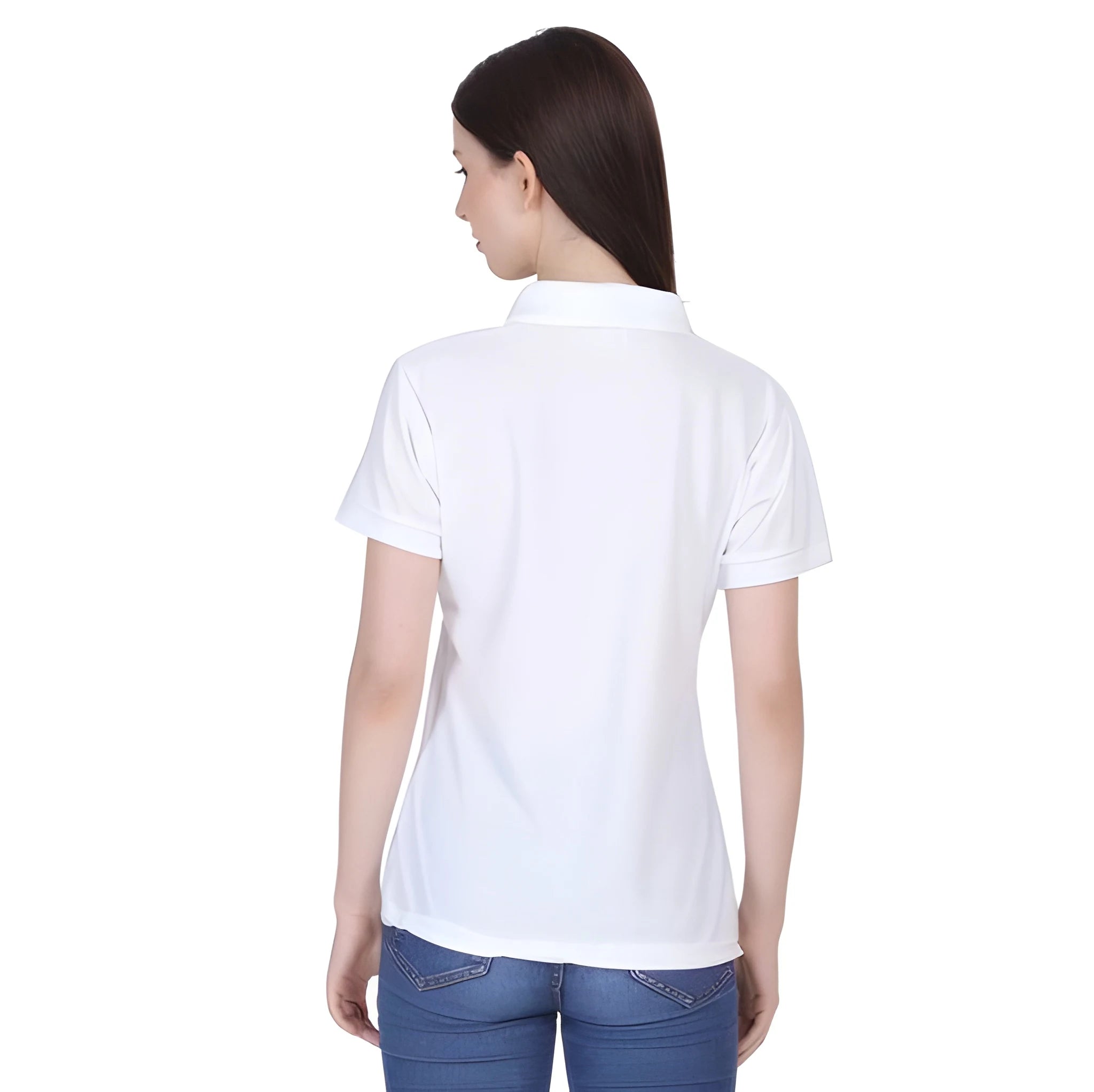 Classic White Cotton Polo Neck T Shirt