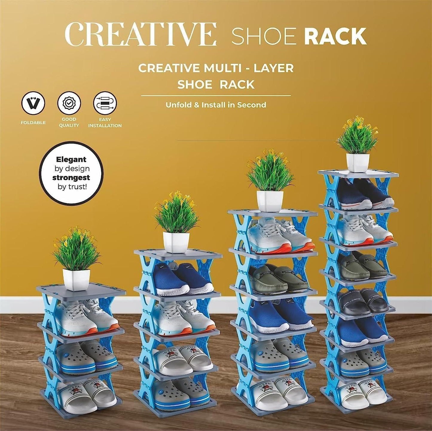 Smart Foldable Shoe Rack 5 Layer