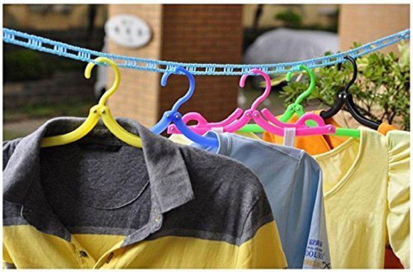 Anti-Slip Clothes Washing Line Drying Nylon Rope with Hooks