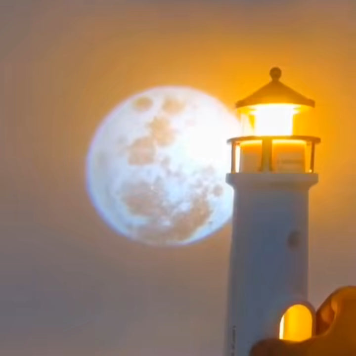 Moon projection lighthouse demonstration